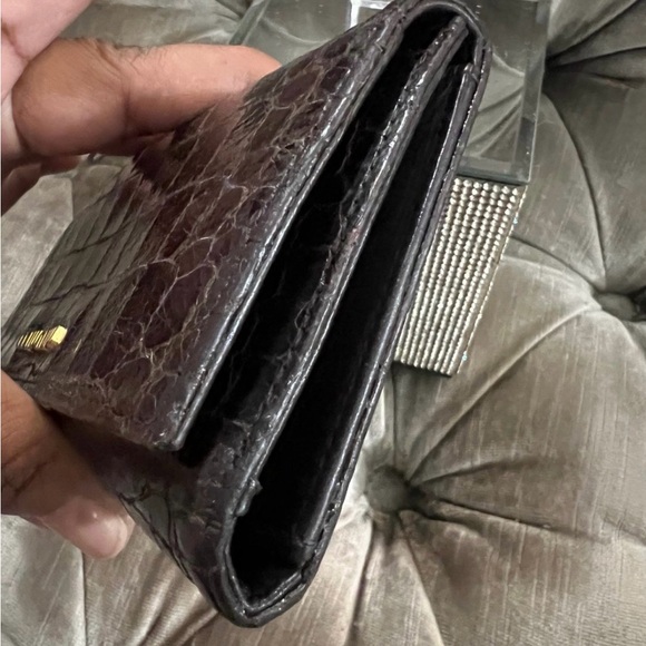 Miu Miu Croc Embossed Leather Wallet Bifold - Picture 6 of 9